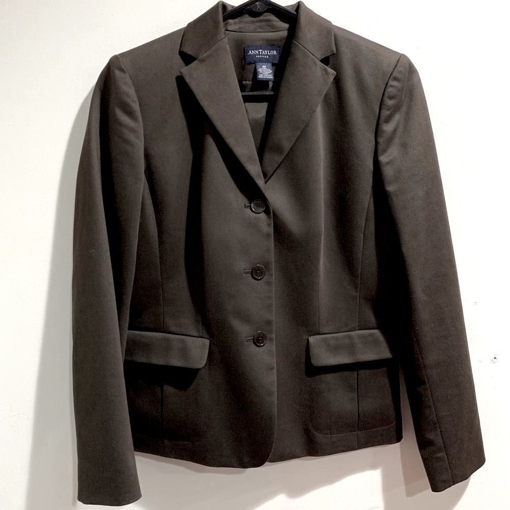 Ann Taylor Petite Brown Tailored Blazer Women’s 4P” - Picture 2 of 6